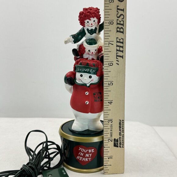 Vintage 1998 Mr Christmas Raggedy Ann & Andy Snowden Twirling Table Top Animated - Picture 9 of 13